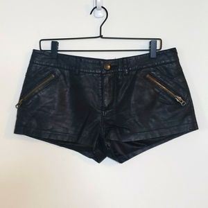 We the Free Black Pleather shorts